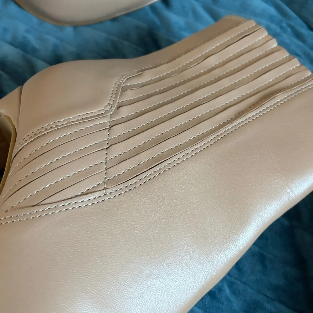 BCBGeneration Kalia Nude Ankle Booties Heels Size 8 - Picture 7 of 7